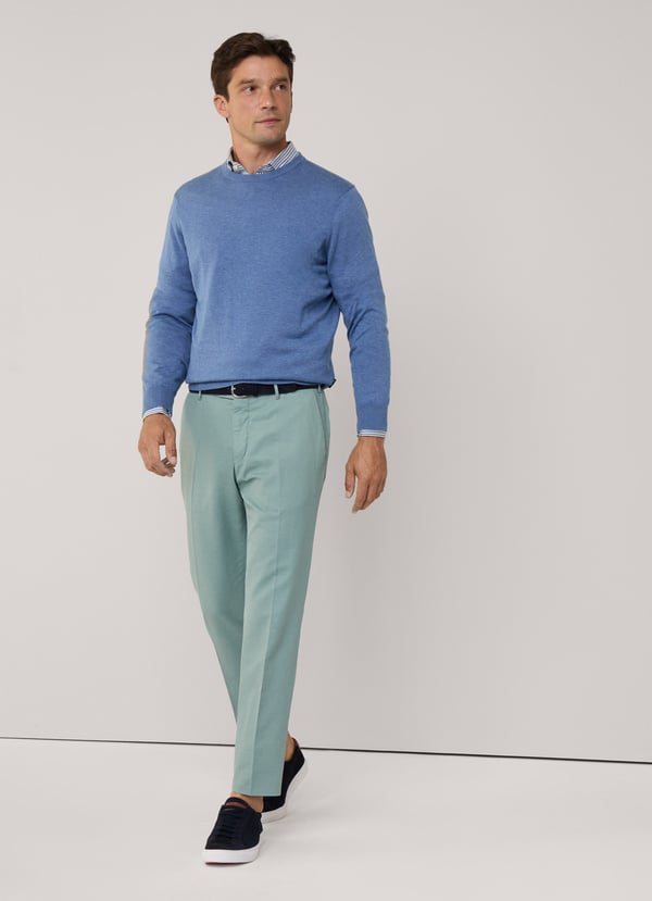 Façonnable pantalón algodón lino fit regular