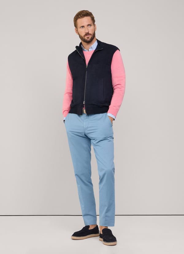 Façonnable pantalón algodón lino fit regular