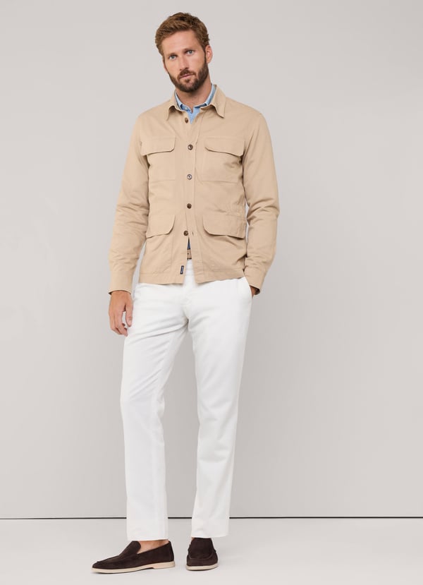 Façonnable pantalón algodón lino fit regular