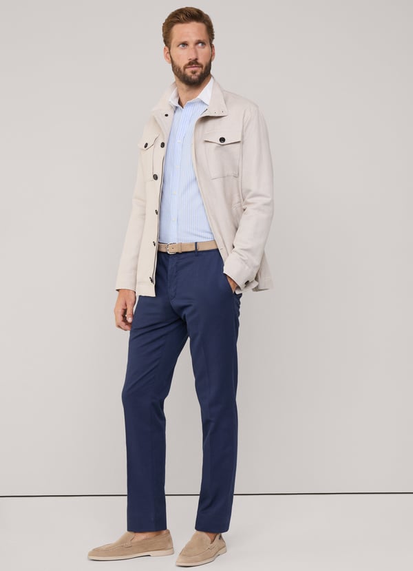 Façonnable pantalón algodón lino fit regular