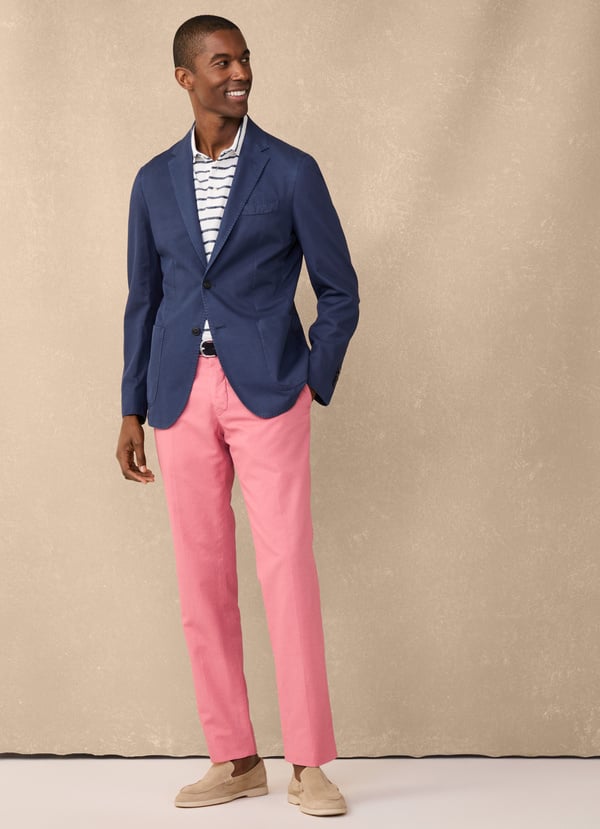 Façonnable pantalón algodón lino fit regular