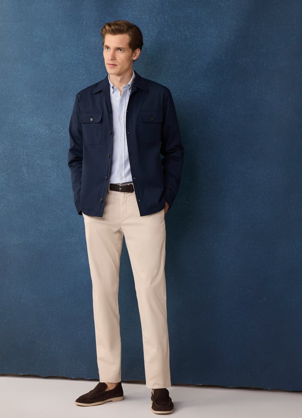 Façonnable pantalón chino de sarga fit slim