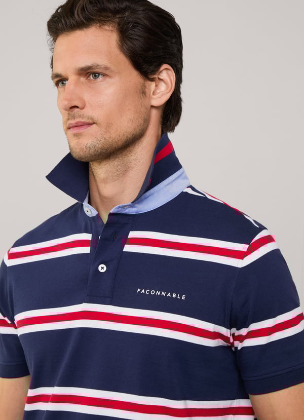 Façonnable Polo Pima Rayas Regimiento Fit Regular