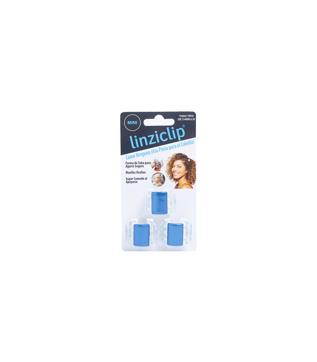 Fama fabre PINZA LINZICLIP MINI AZUL PERLADO (3 uds)