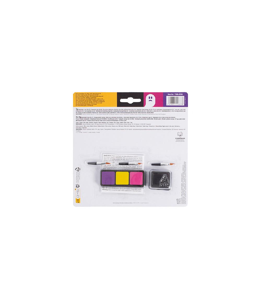 Fama Fabre KIT MAQUILLAJE HALLOWEEN UV (VIOLETA-AMARILLO-ROSA)