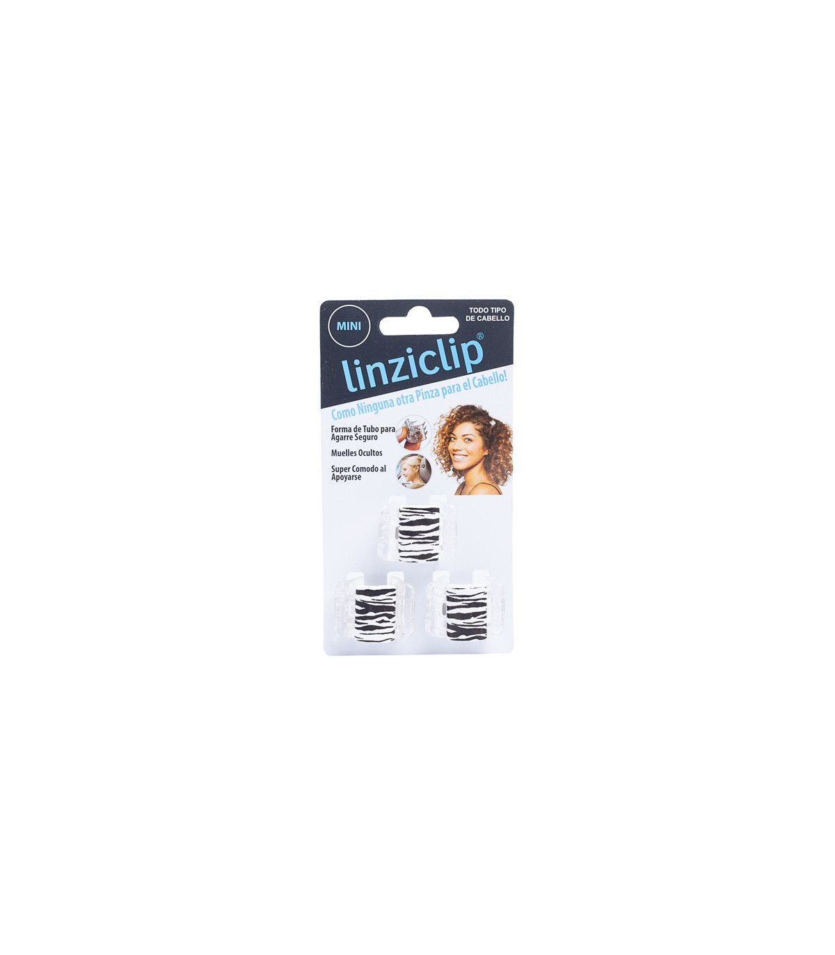 Fama fabre PINZA LINZICLIP MINI TIGRE BLANCO Y NEGRO (3 uds)
