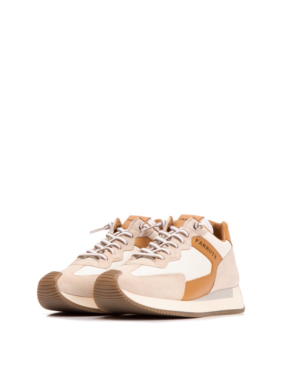 Farrutx LEYDI Piel Bombeada Blanca - Velour Hielo