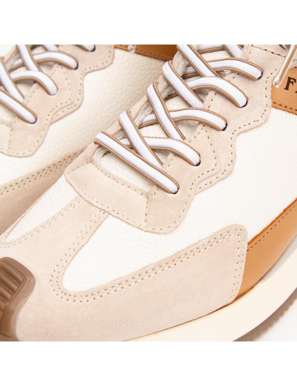 Farrutx LEYDI Piel Bombeada Blanca - Velour Hielo