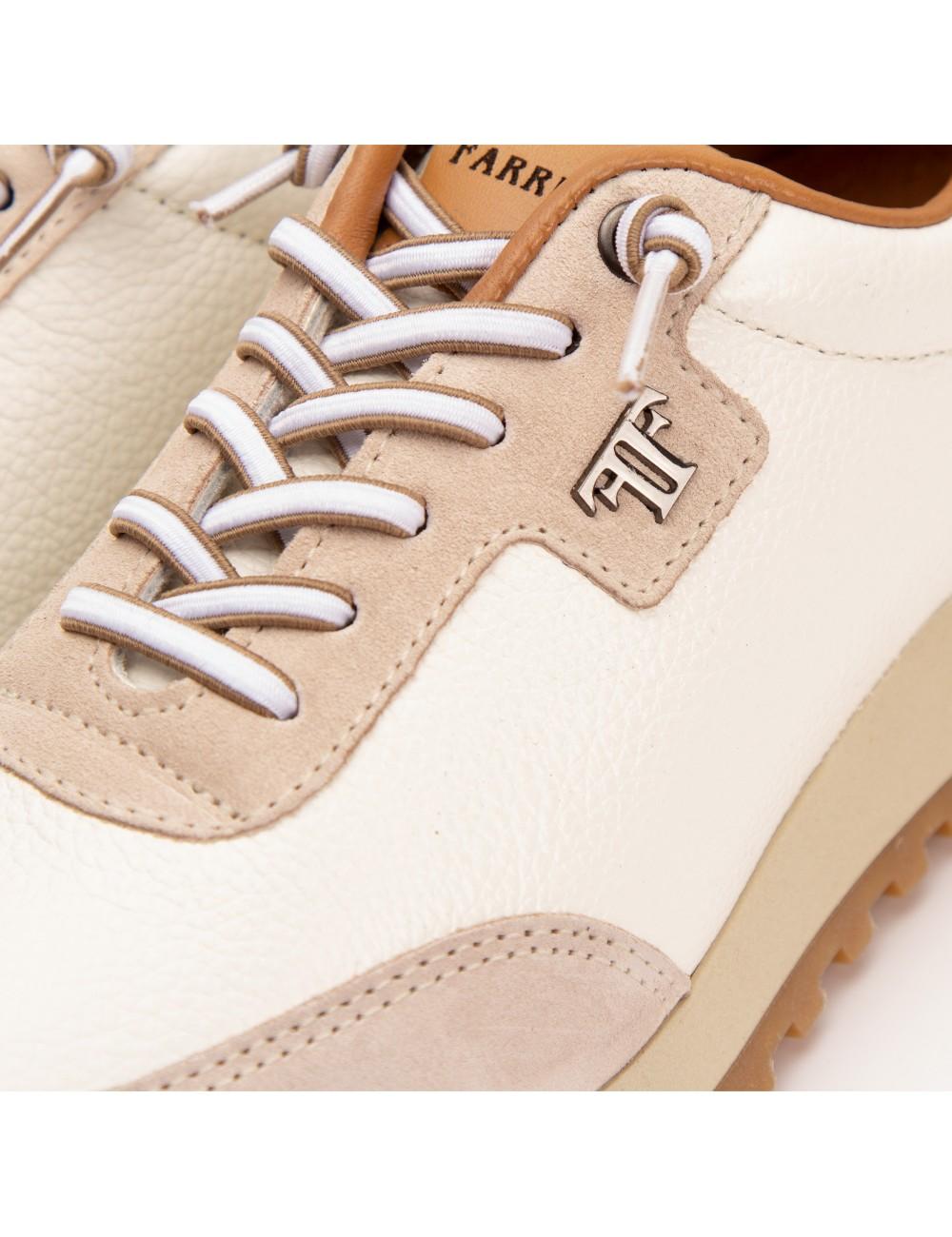 Farrutx MAELIA Piel Bombeada Blanca - Velour Hielo