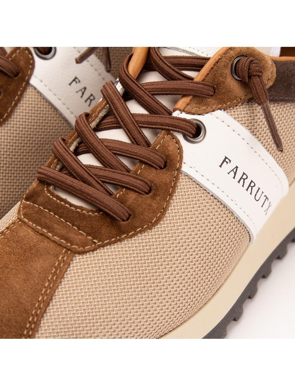 Farrutx MANON -BIS Tejido Camel - Velour Cuero