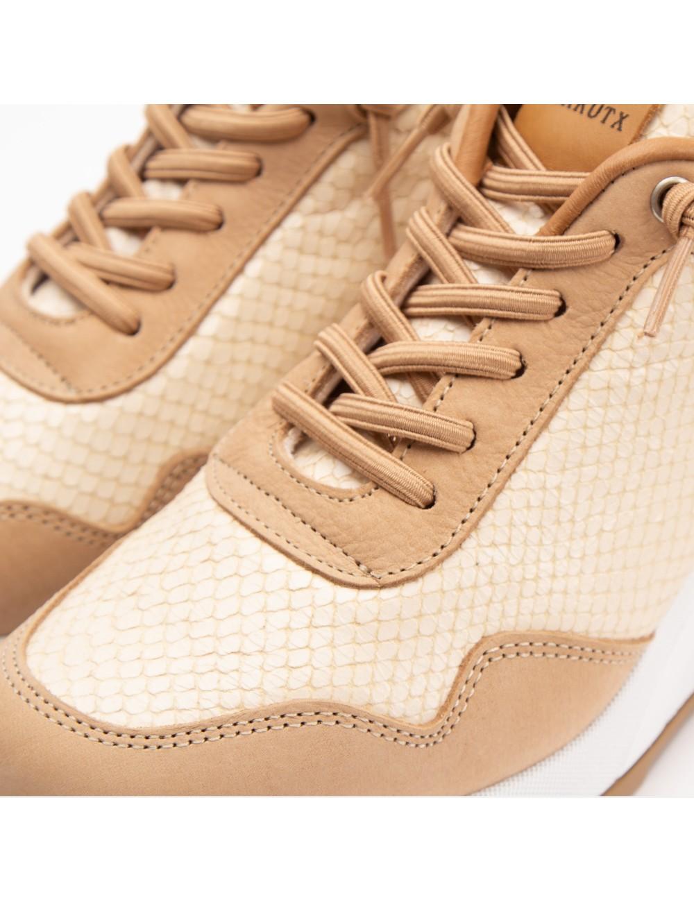 Farrutx MINDY Piel Grabada Pitón - Nobuck Vainilla