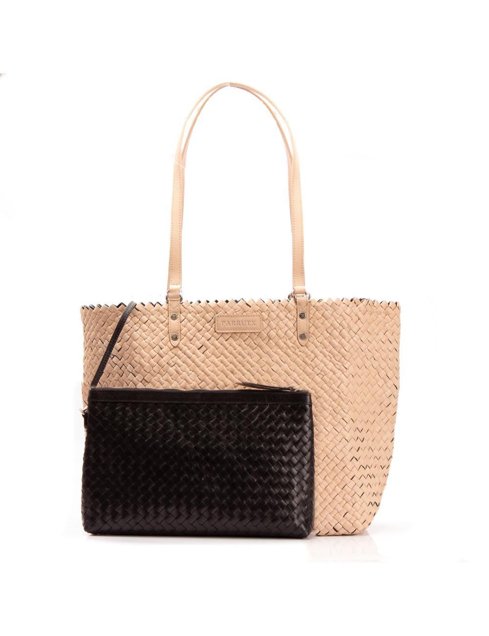 Farrutx NAUM Napa trenzada marfil-negro