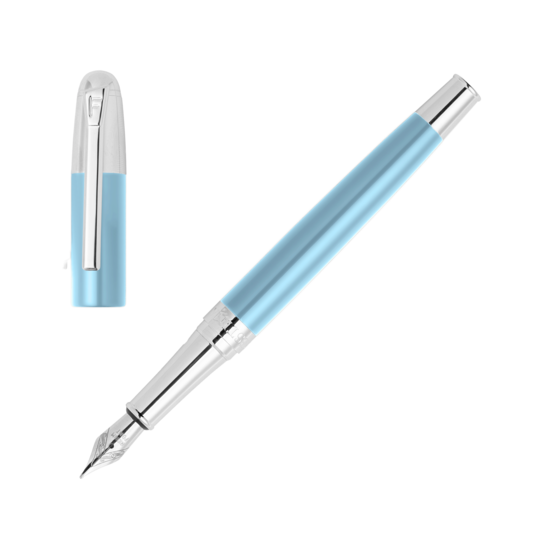 Festina PLUMA ESTILOGRÁFICA CLÁSICA DE COLOR CROMO Y AZUL CLARO