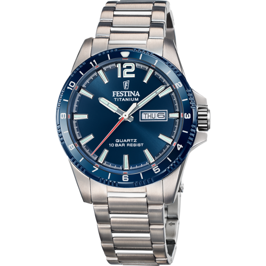 Festina RELOJ FESTINA CALENDARIO TITANIUM F20698/2 AZUL CORREA DE TITANIO HOMBRE
