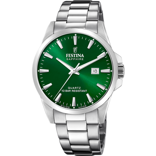 Festina RELOJ FESTINA SWISS F20024/6 VERDE CORREA DE ACERO INOXIDABLE 316L HOMBRE