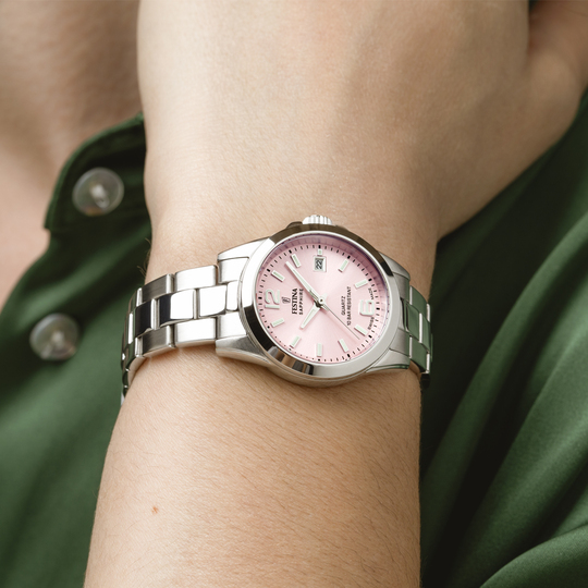 Festina RELOJ FESTINA SWISS MADE ACERO CLÁSICO F20049/3 ROSA CORREA DE ACERO INOXIDABLE 316L MUJER
