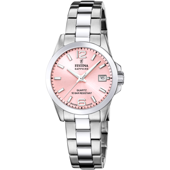Festina RELOJ FESTINA SWISS MADE ACERO CLÁSICO F20049/3 ROSA CORREA DE ACERO INOXIDABLE 316L MUJER