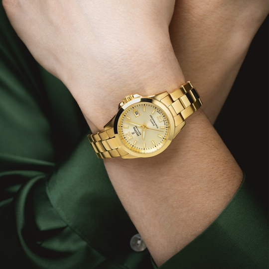 Festina RELOJ FESTINA SWISS MADE ACERO CLÁSICO F20050/2 BEIGE CORREA DE ACERO INOXIDABLE 316L MUJER