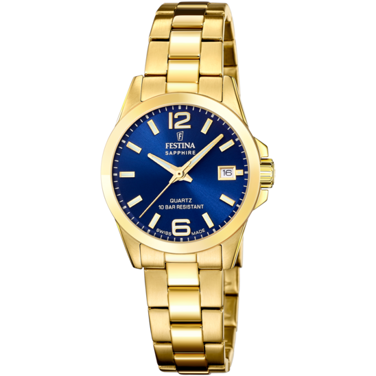 Festina RELOJ FESTINA SWISS MADE ACERO CLÁSICO F20050/3 AZUL CORREA DE ACERO INOXIDABLE 316L MUJER
