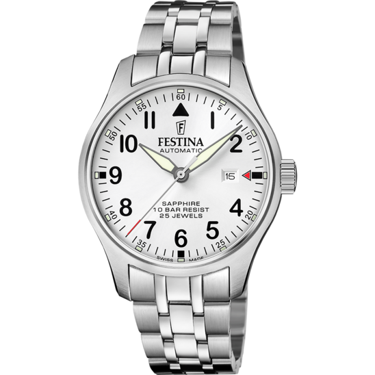Festina RELOJ FESTINA SWISS MADE AUTOMATIC F20151/A PLATEADO CORREA DE ACERO INOXIDABLE 316L HOMBRE