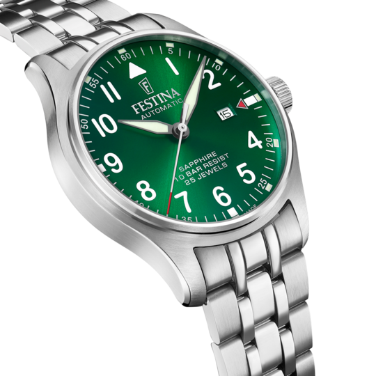 Festina RELOJ FESTINA SWISS MADE AUTOMATIC F20151/B VERDE CORREA DE ACERO INOXIDABLE 316L HOMBRE
