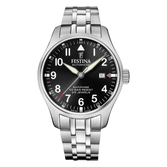 Festina RELOJ FESTINA SWISS MADE AUTOMATIC F20151/D NEGRO CORREA DE ACERO INOXIDABLE 316L HOMBRE