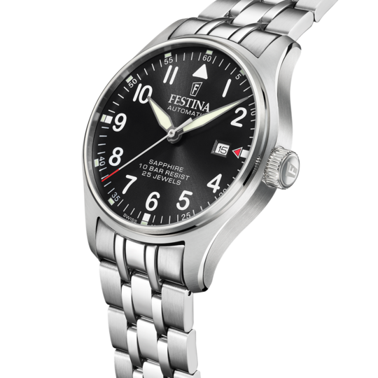 Festina RELOJ FESTINA SWISS MADE AUTOMATIC F20151/D NEGRO CORREA DE ACERO INOXIDABLE 316L HOMBRE