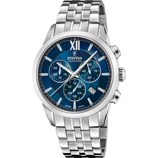 Festina RELOJ FESTINA SWISS MADE CHRONO SWISS MADE F20040/2 AZUL CORREA DE ACERO INOXIDABLE 316L HOMBRE