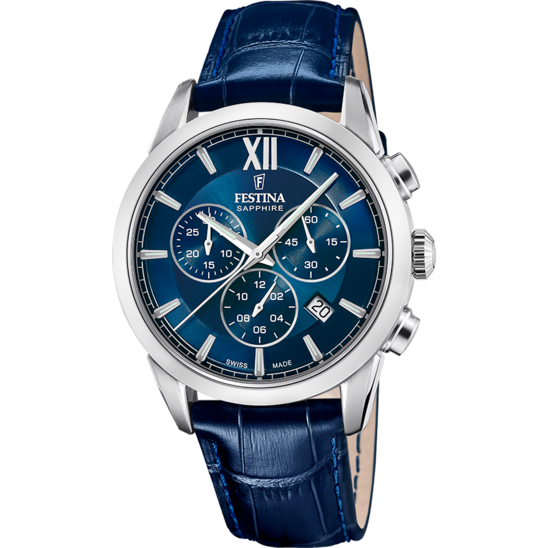 Festina RELOJ FESTINA SWISS MADE CHRONO SWISS MADE F20041/2 AZUL CORREA DE CUERO HOMBRE