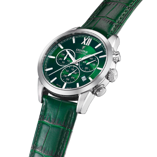 Festina RELOJ FESTINA SWISS MADE CHRONO SWISS MADE F20041/3 VERDE CORREA DE CUERO HOMBRE
