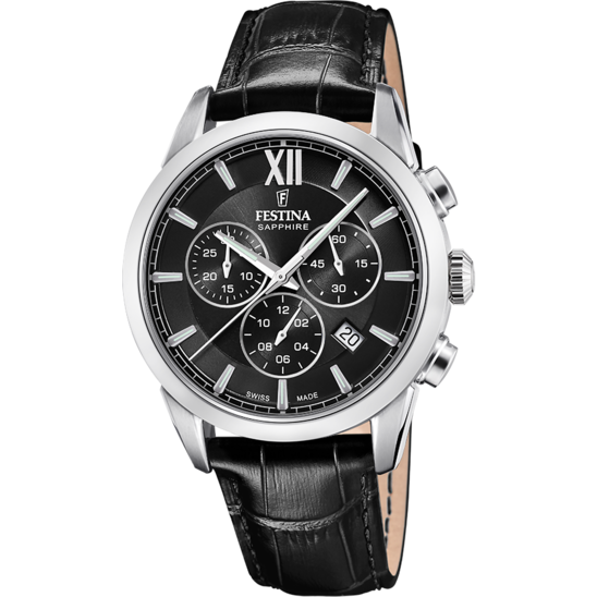 Festina RELOJ FESTINA SWISS MADE CHRONO SWISS MADE F20041/4 NEGRO CORREA DE CUERO HOMBRE