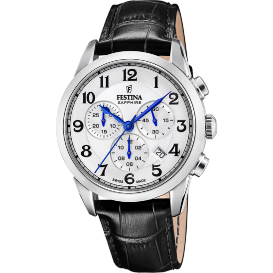 Festina RELOJ FESTINA SWISS MADE CHRONO SWISS MADE F20041/1 BLANCO CORREA DE CUERO HOMBRE