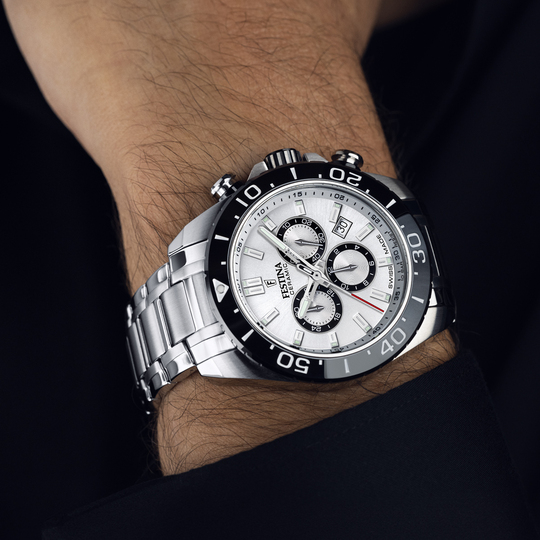Festina RELOJ FESTINA SWISS MADE CHRONO SWISS MADE F20042/1 BLANCO CORREA DE ACERO INOXIDABLE 316L HOMBRE