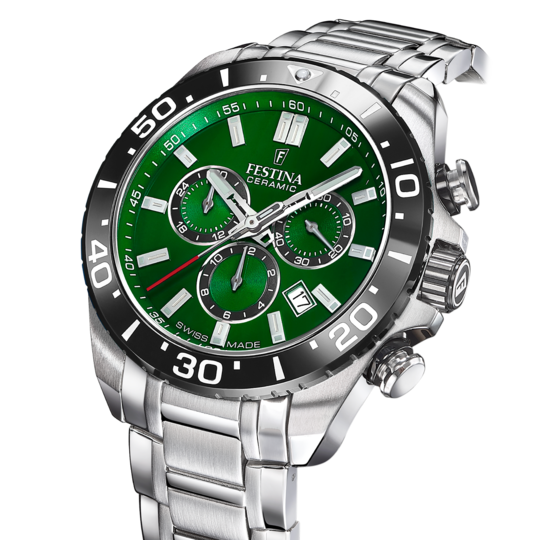 Festina RELOJ FESTINA SWISS MADE CHRONO SWISS MADE F20042/3 VERDE CORREA DE ACERO INOXIDABLE 316L HOMBRE