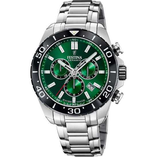 Festina RELOJ FESTINA SWISS MADE CHRONO SWISS MADE F20042/3 VERDE CORREA DE ACERO INOXIDABLE 316L HOMBRE