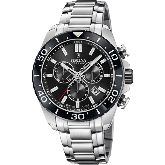 Festina RELOJ FESTINA SWISS MADE CHRONO SWISS MADE F20042/4 NEGRO CORREA DE ACERO INOXIDABLE 316L HOMBRE