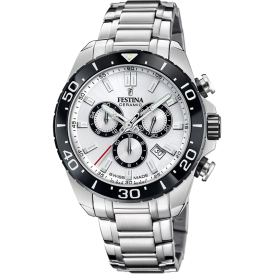Festina RELOJ FESTINA SWISS MADE CHRONO SWISS MADE F20042/1 BLANCO CORREA DE ACERO INOXIDABLE 316L HOMBRE
