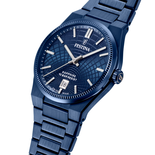 Festina RELOJ FESTINA SWISS MADE RIVÉ F20078/1 AZUL CORREA DE ACERO INOXIDABLE 316L HOMBRE