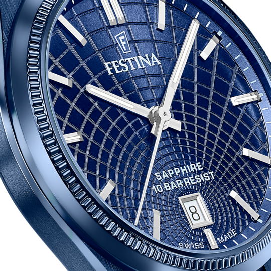 Festina RELOJ FESTINA SWISS MADE RIVÉ F20078/1 AZUL CORREA DE ACERO INOXIDABLE 316L HOMBRE
