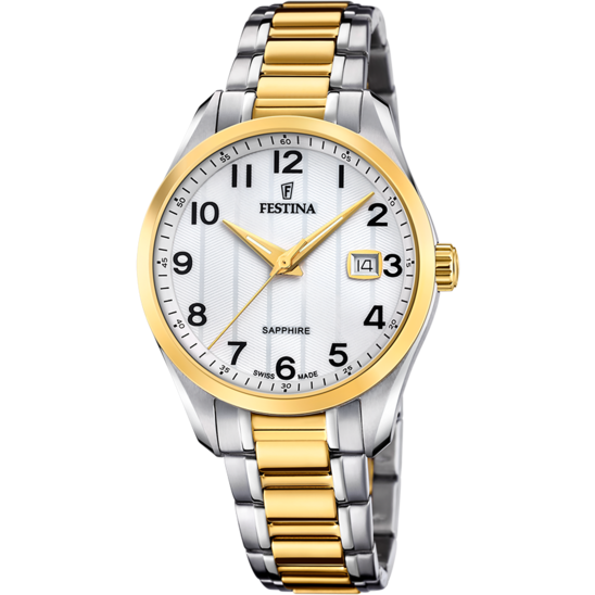 Festina RELOJ FESTINA SWISS SWISS MADE F20027/1 BLANCO CORREA DE ACERO INOXIDABLE 316L HOMBRE