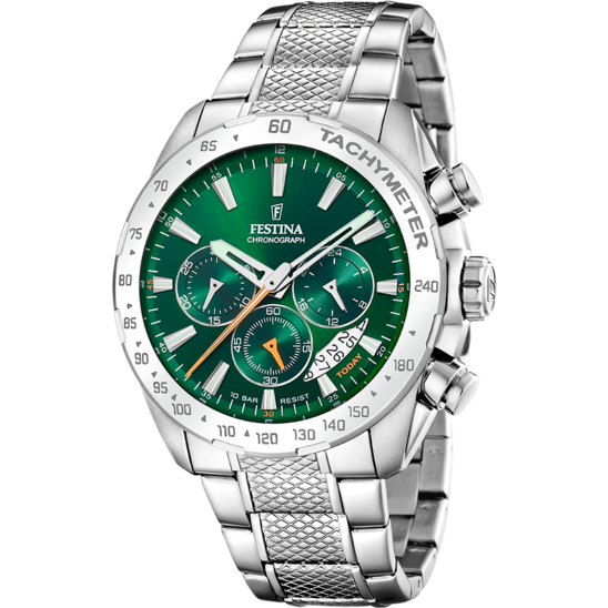 Festina RELOJ FESTINA TIMELESS CHRONOGRAPH F20668/3 VERDE CORREA DE ACERO INOXIDABLE 316L HOMBRE