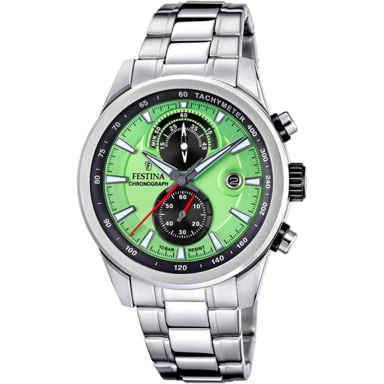 Festina RELOJ FESTINA TIMELESS CHRONOGRAPH F20694/3 VERDE CORREA DE ACERO INOXIDABLE 316L HOMBRE