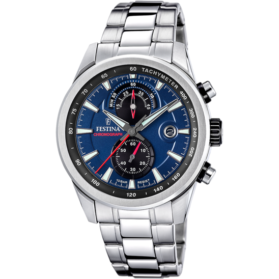 Festina RELOJ FESTINA TIMELESS CHRONOGRAPH F20694/5 AZUL CORREA DE ACERO INOXIDABLE 316L HOMBRE