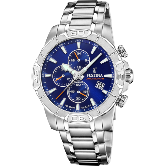 Festina RELOJ FESTINA TIMELESS CHRONOGRAPH F20704/2 AZUL CORREA DE ACERO INOXIDABLE 316L HOMBRE