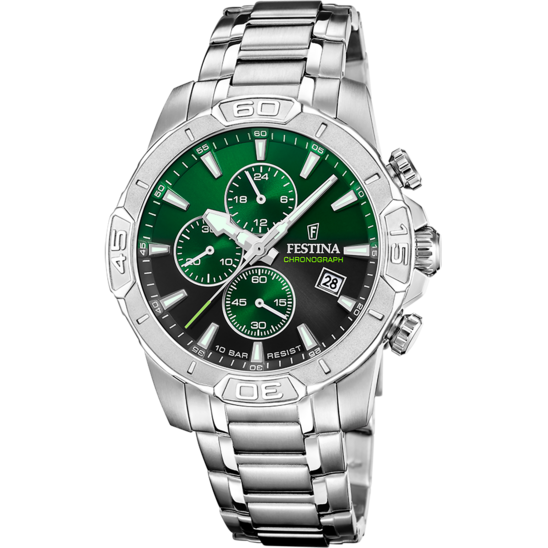Festina RELOJ FESTINA TIMELESS CHRONOGRAPH F20704/5 VERDE CORREA DE ACERO INOXIDABLE 316L HOMBRE