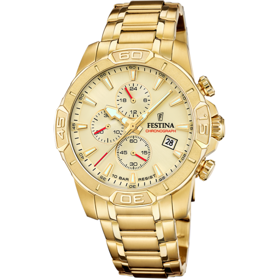 Festina RELOJ FESTINA TIMELESS CHRONOGRAPH F20705/2 BEIGE CORREA DE ACERO INOXIDABLE 316L HOMBRE