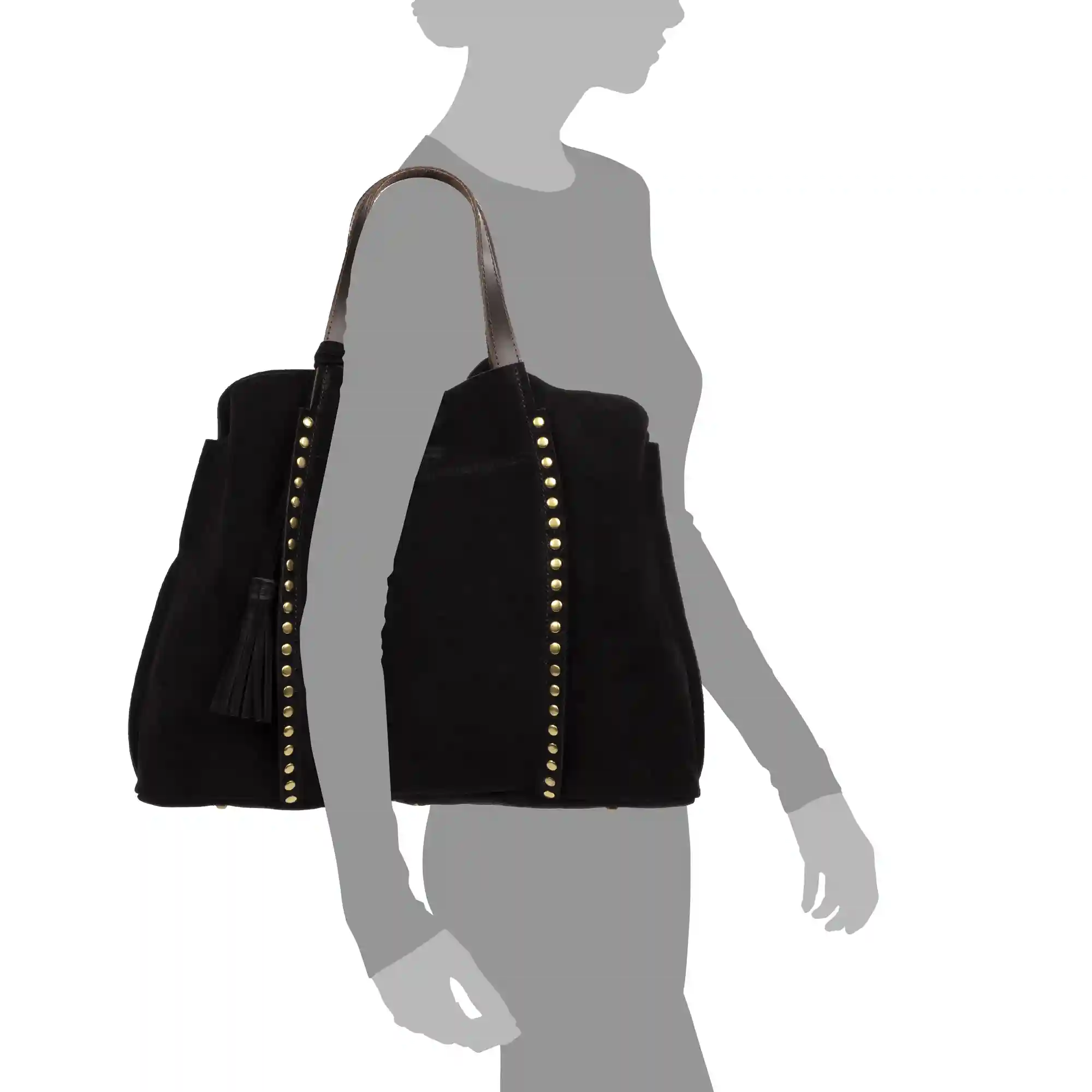 Firenze Artegiani Airola Bolso Shopper Mujer. Tejido Gamuza Sin Acabado