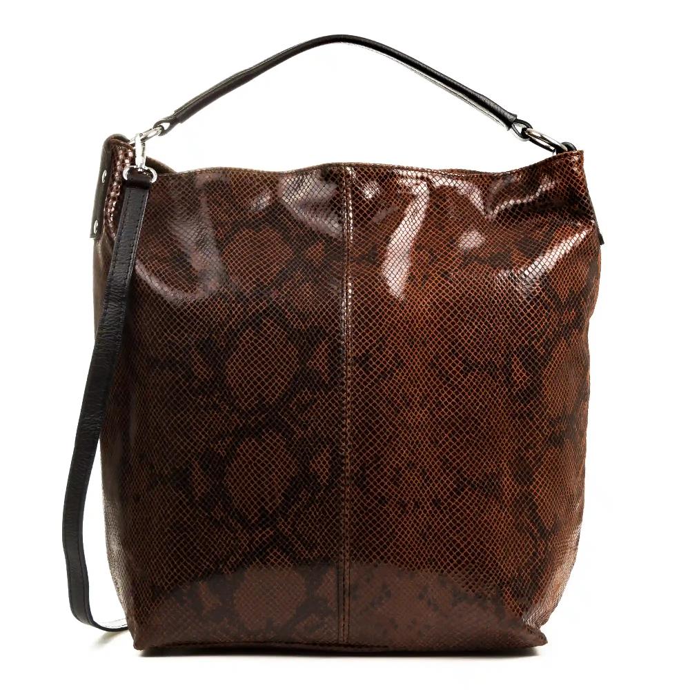 Firenze artegiani Alagna Bolso Shopper Mujer.Piel auténtica Gamuza Estampado Serpiente