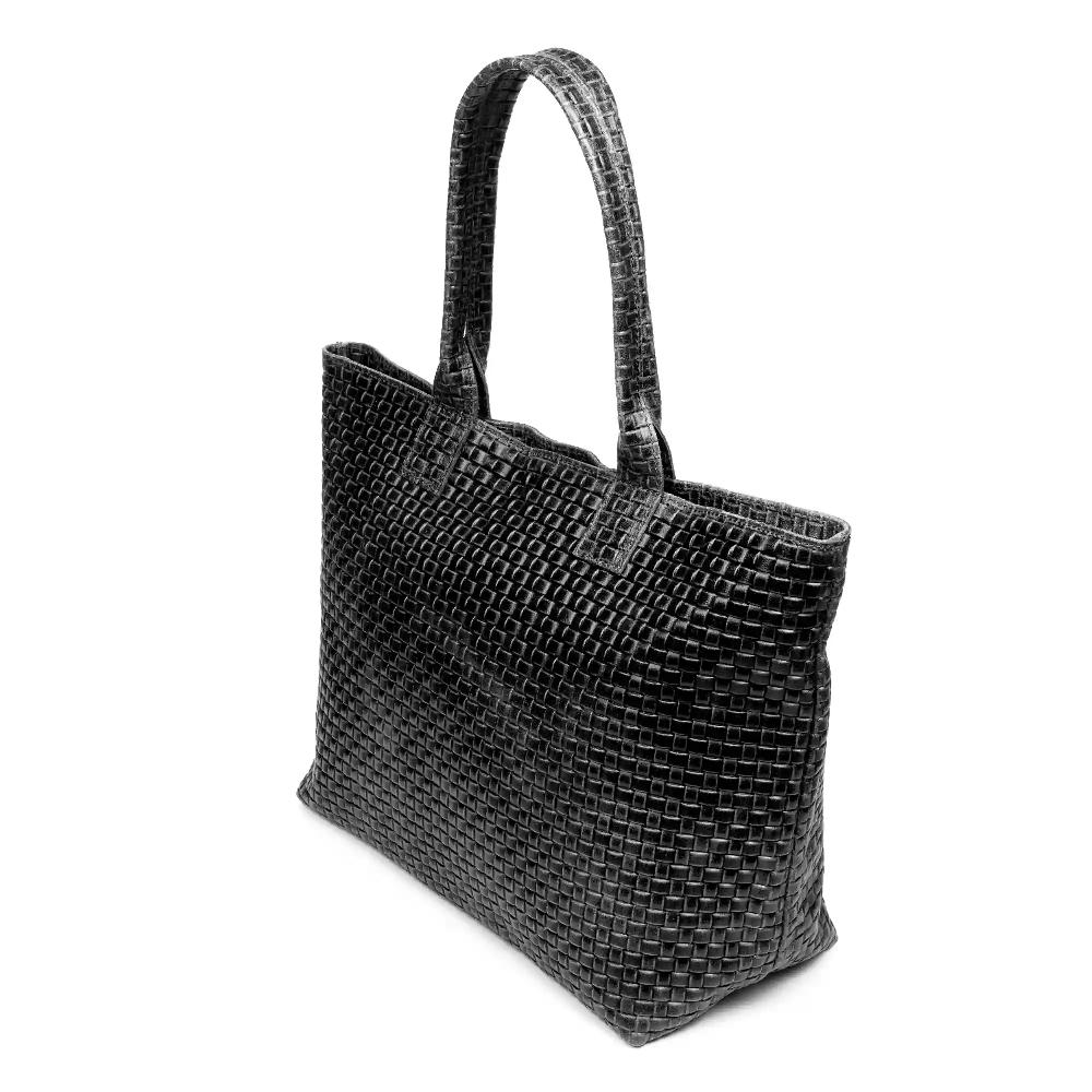 Firenze Artegiani Albisola Bolso De Hombro De Mujer. Piel Auténtica Acabado Gamuza Grabado Entrelazado