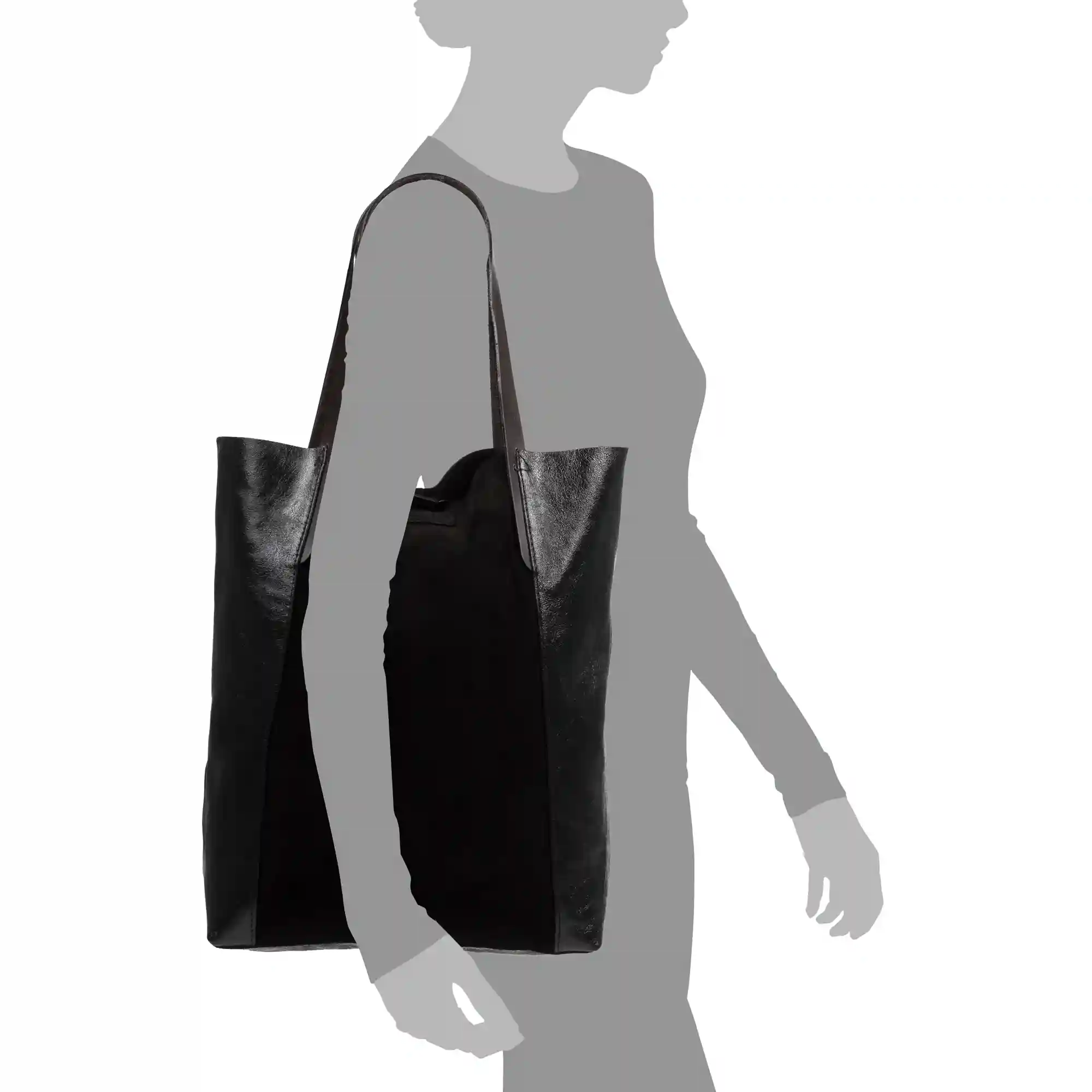 Firenze Artegiani Ales Bolso Shopper Mujer. Piel Auténtica Gamuza Lacada